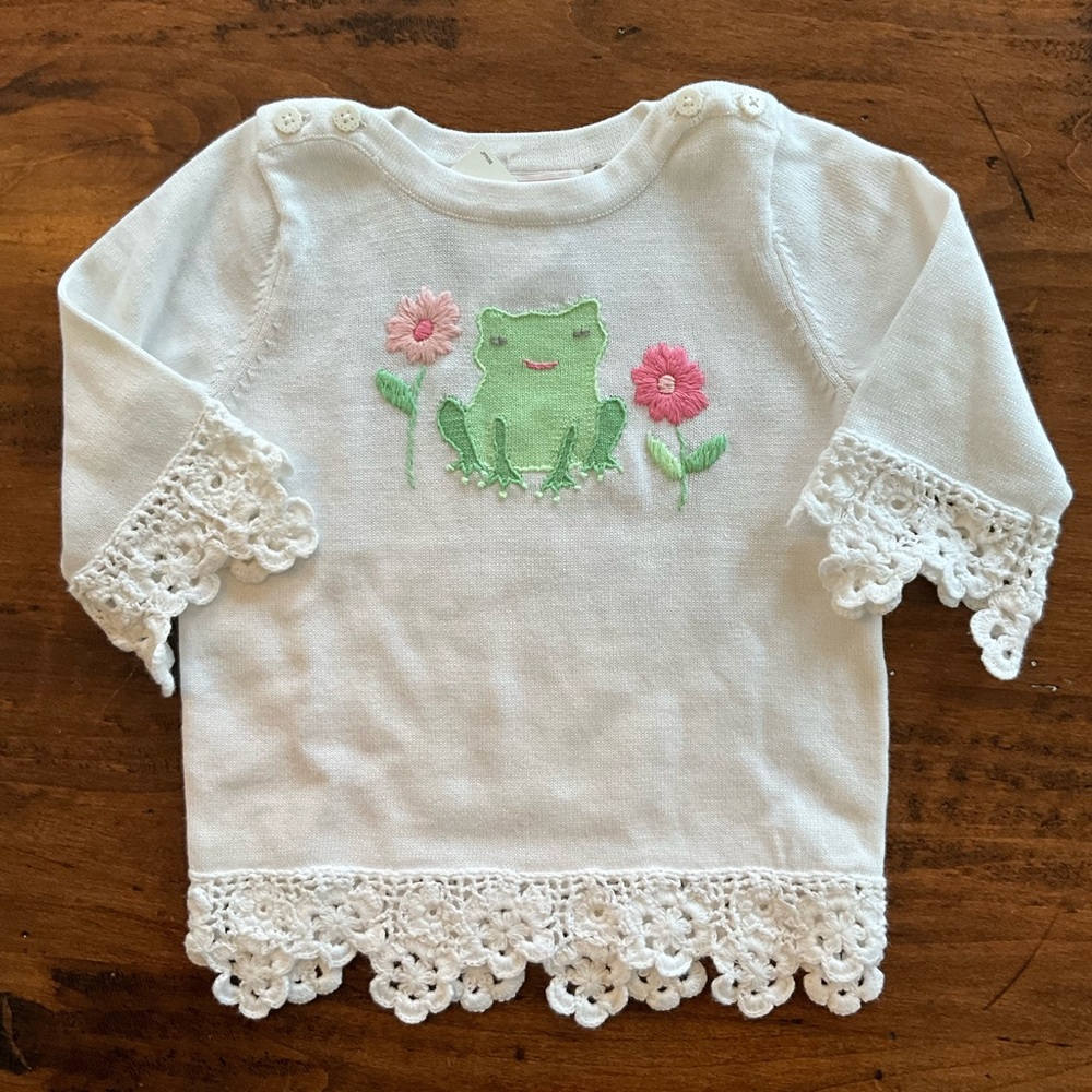 Knit frog sweater